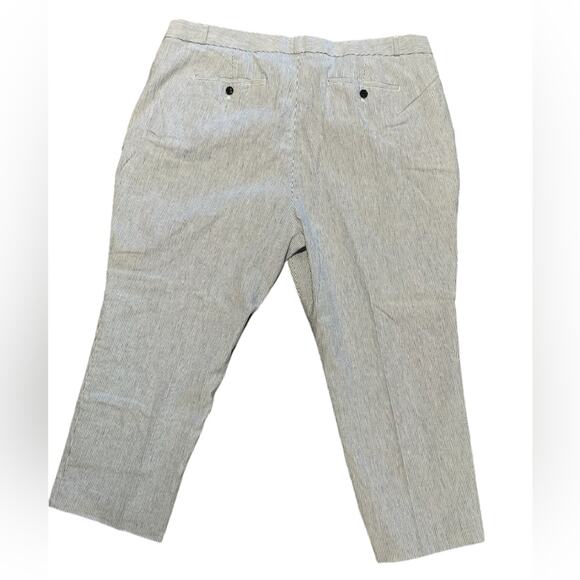 Banana Republic Avery Blue and White Stripe Linen Blend Cropped Pants Womens 20S - Picture 2 of 7